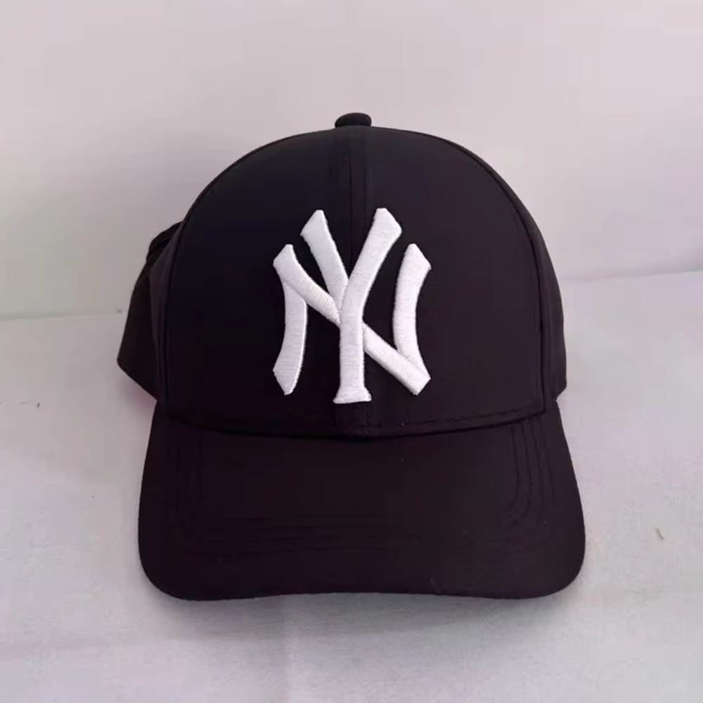 NEW Black Open Back “NY” Baseball Cap with Satin Lining